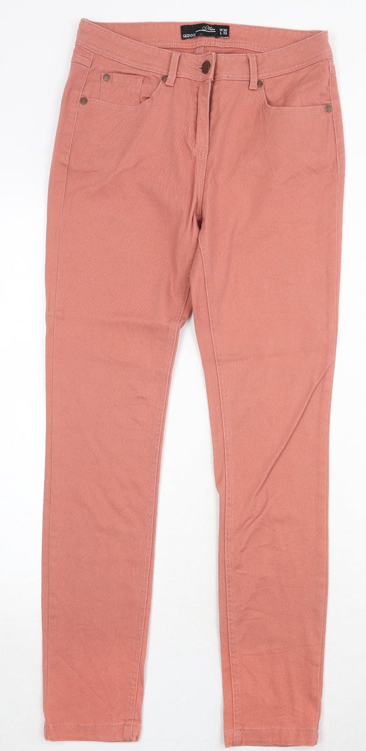 Miso Womens Pink Cotton Skinny Jeans Size 10 Regular Zip
