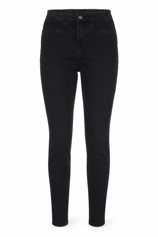 Dunnes Womens Black Cotton Skinny Jeans Size 10 Regular Zip