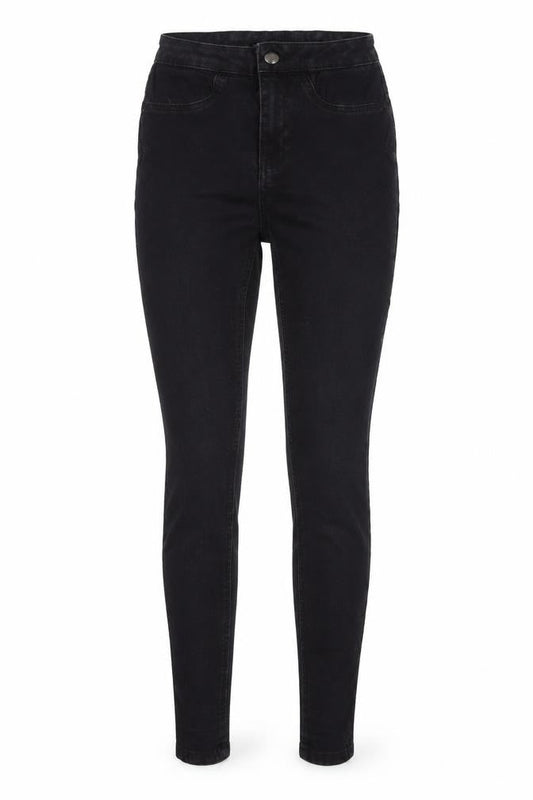 Dunnes Stores Womens Black Cotton Skinny Jeans Size 10 Regular Zip