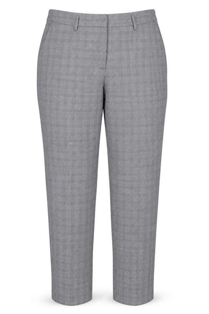 H&M Womens Grey Plaid Polyester Chino Trousers Size 14 Regular Zip