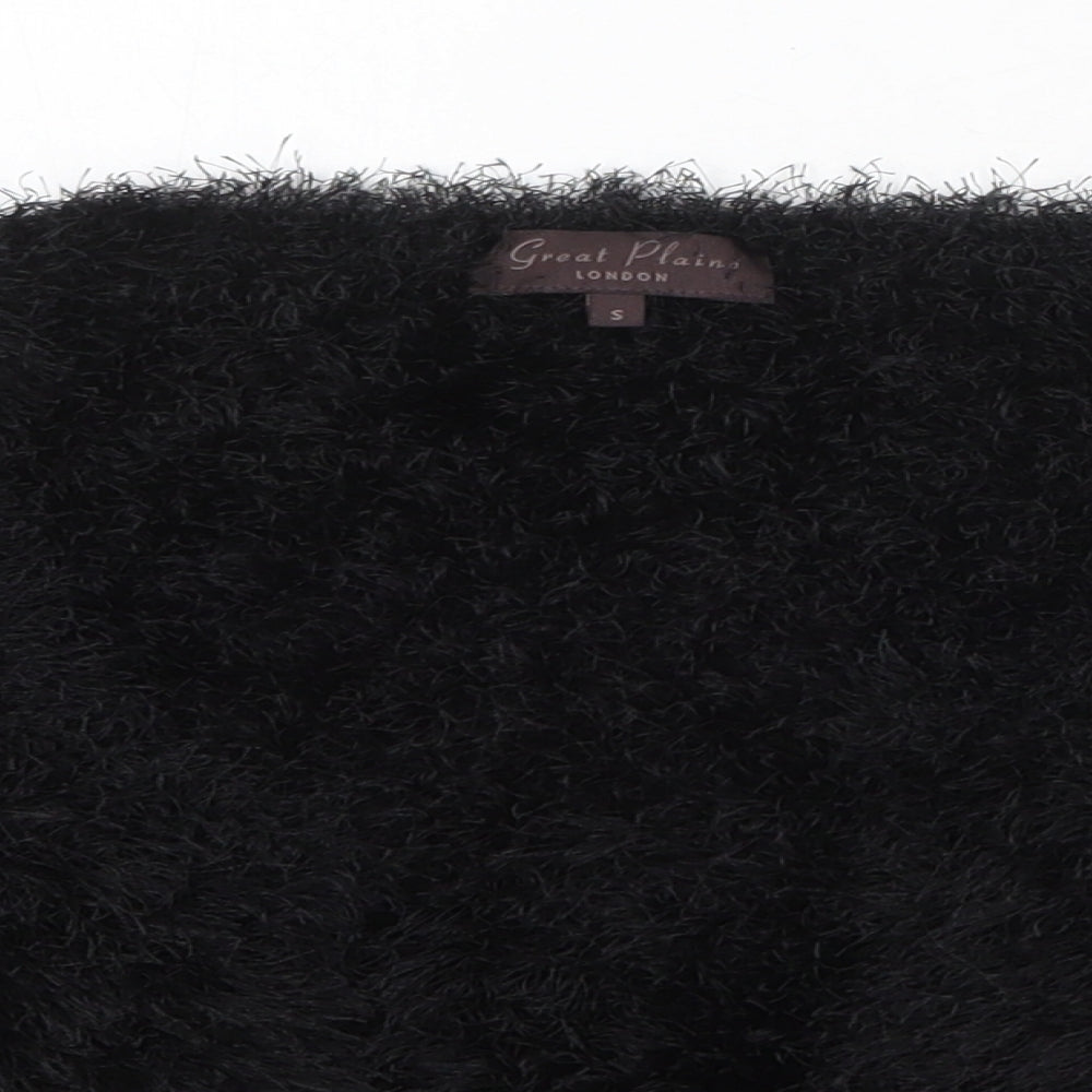 Great Plains Womens Black V-Neck Polyester Cardigan Jumper Size S