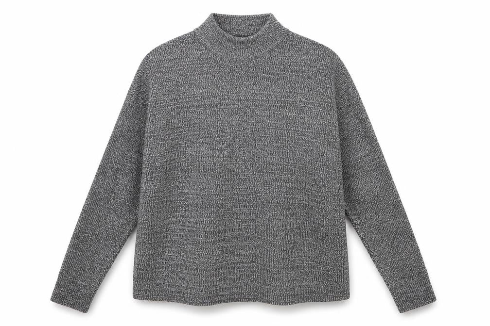 H&M Womens Grey Mock Neck Geometric Polyester Pullover Jumper Size M