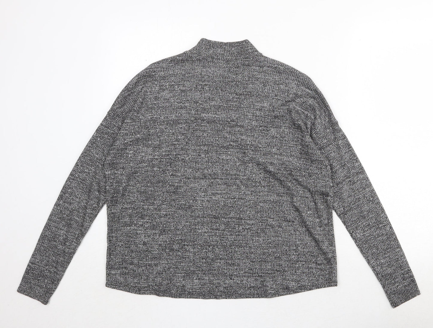 H&M Womens Grey Mock Neck Geometric Polyester Pullover Jumper Size M