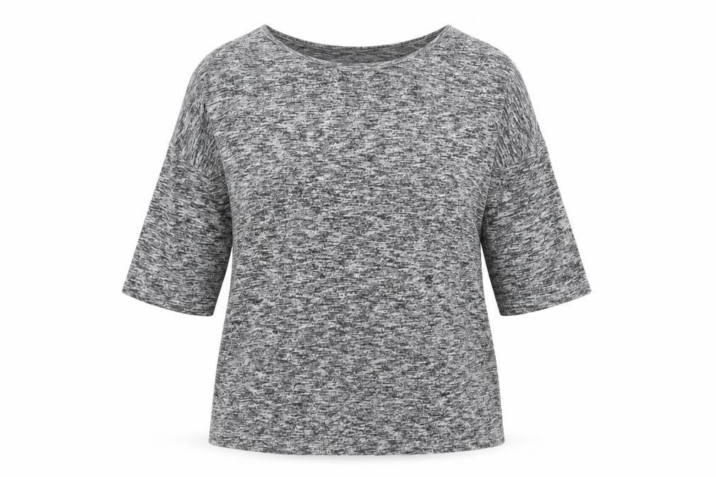 New Look Womens Grey Round Neck Geometric Viscose Pullover Jumper Size L