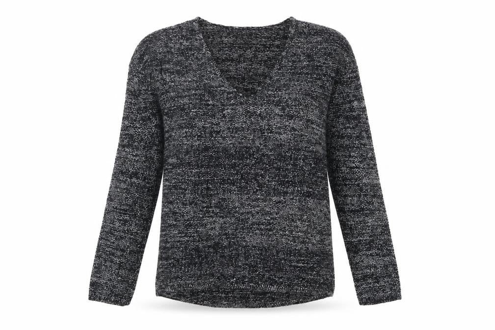 H&M Womens Black V-Neck Cotton Pullover Jumper Size XS