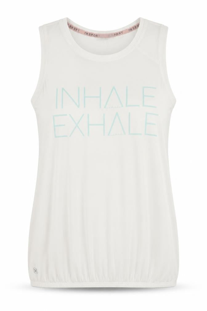 NEXT Womens White Polyester Basic Tank Size 8 Round Neck - Inhale Exhale