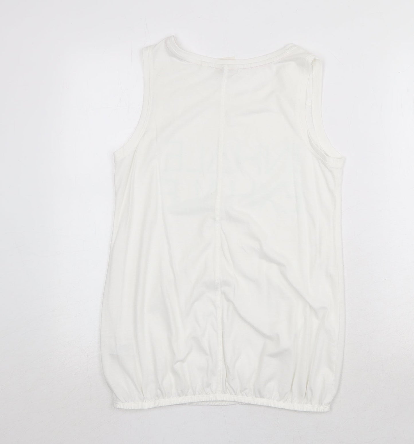 NEXT Womens White Polyester Basic Tank Size 8 Round Neck - Inhale Exhale