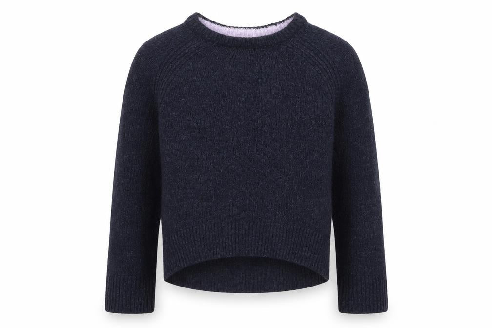 H&M Girls Blue Round Neck Acrylic Pullover Jumper Size 8-9 Years Pullover
