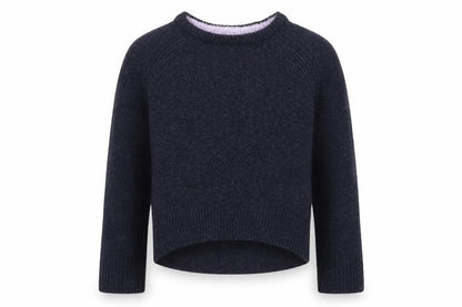 H&M Girls Blue Round Neck Acrylic Pullover Jumper Size 8-9 Years Pullover