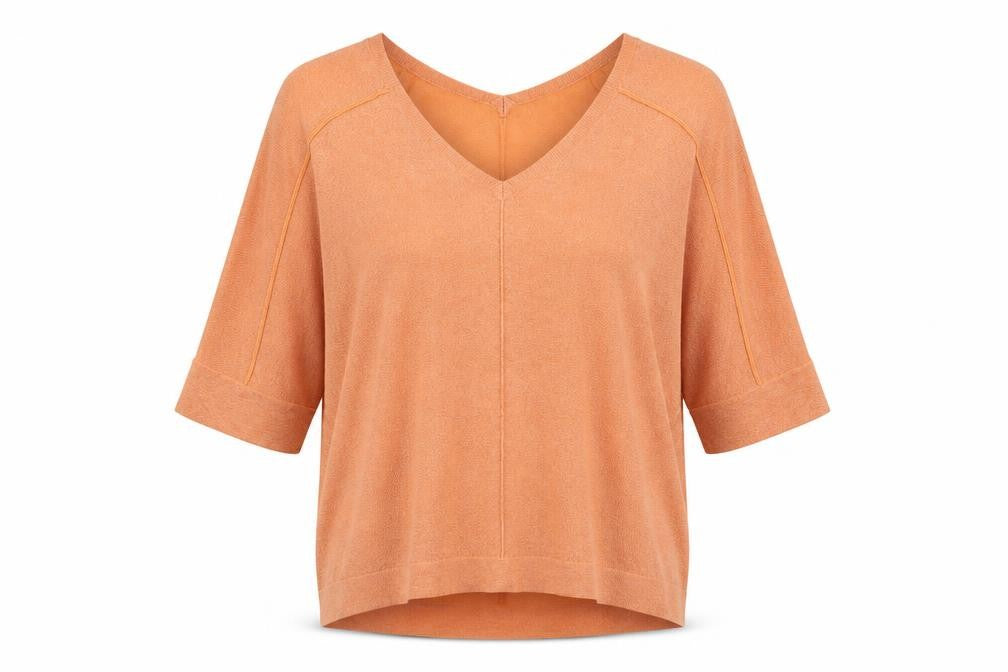 NEXT Womens Orange V-Neck Viscose Pullover Jumper Size S