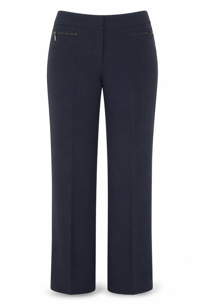 BHS Womens Blue Polyester Dress Pants Trousers Size 8 Regular Zip