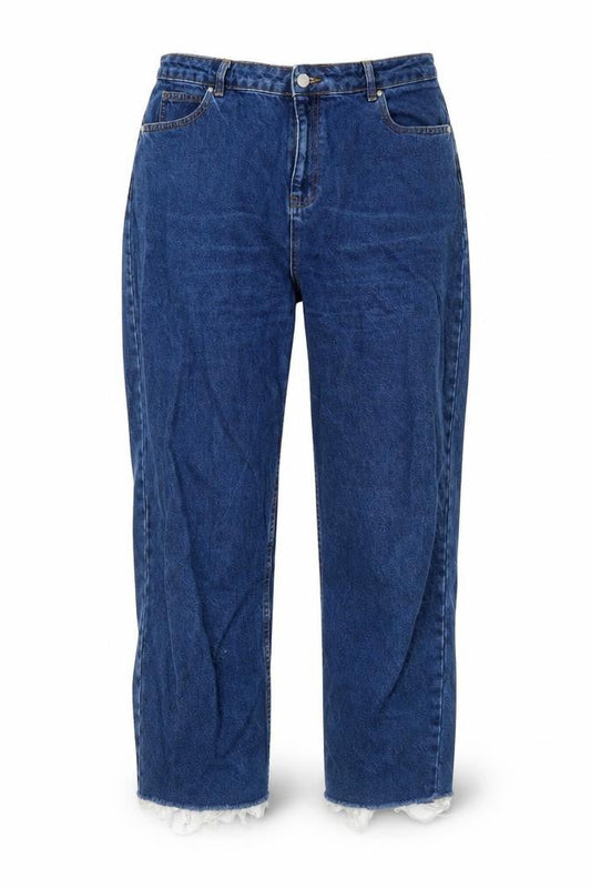 ASOS Womens Blue Cotton Boyfriend Jeans Size 34 in L30 in Regular Zip - Raw hems