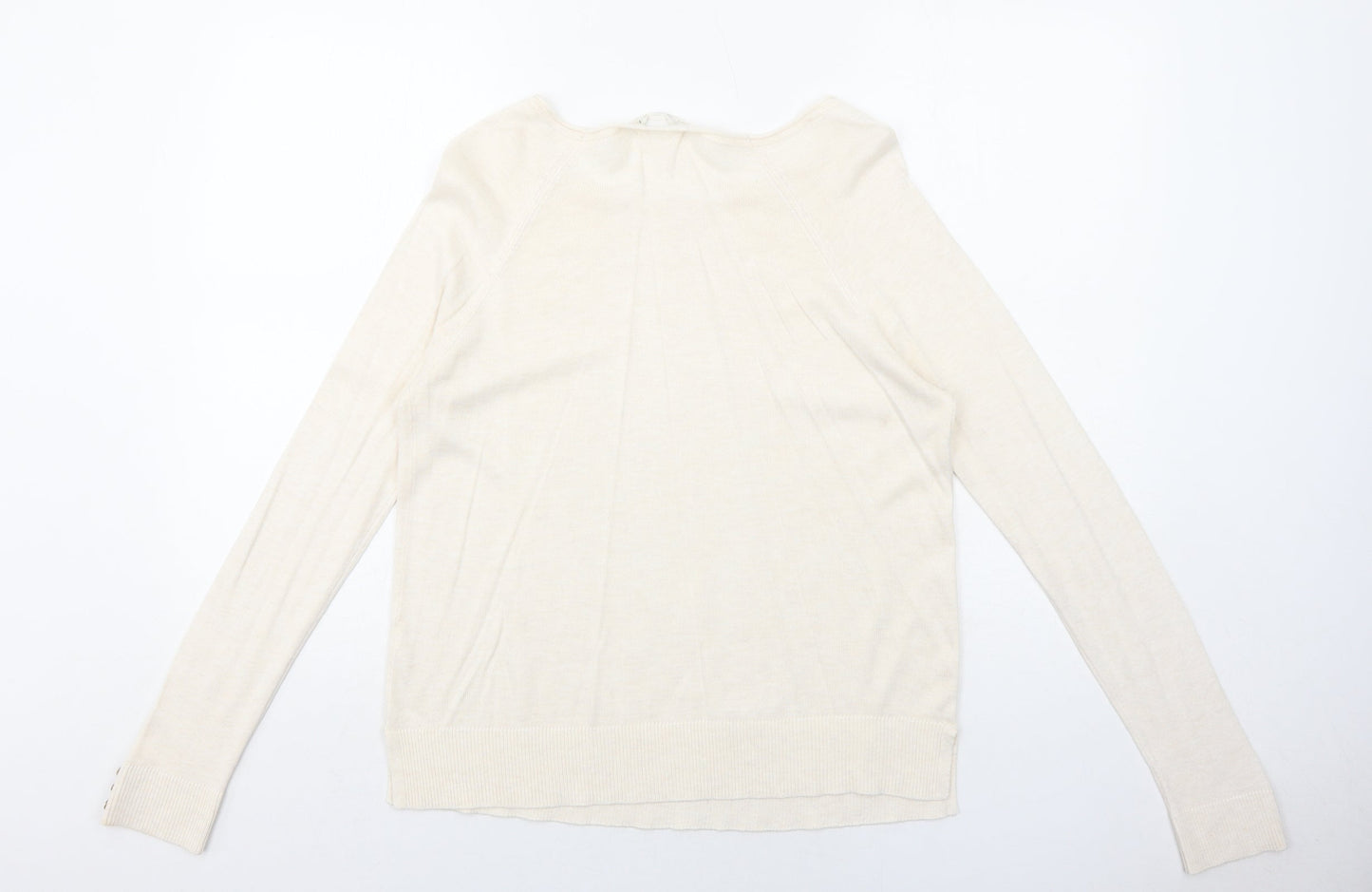 Stradivarius Womens Ivory Round Neck Acrylic Pullover Jumper Size S