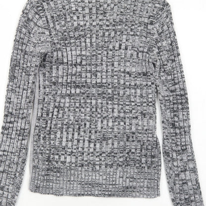 Rainbow Womens Grey High Neck Acrylic Pullover Jumper Size 8