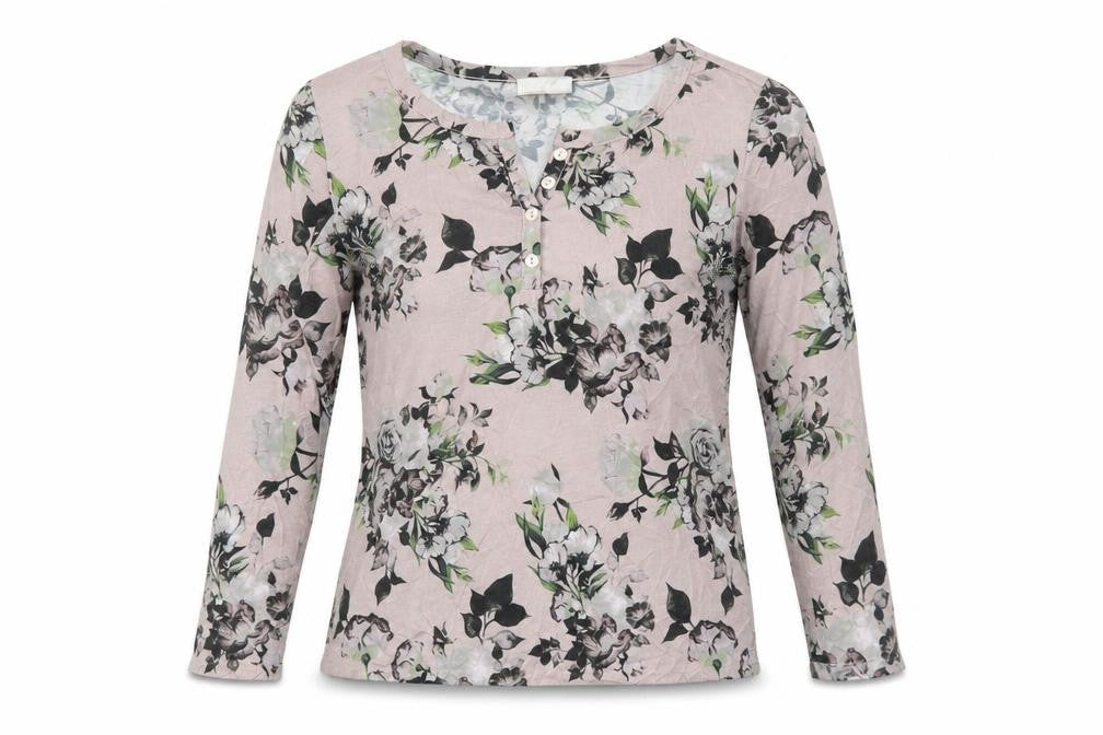 Cheer Womens Pink Geometric Polyester Basic Blouse Size 6 V-Neck
