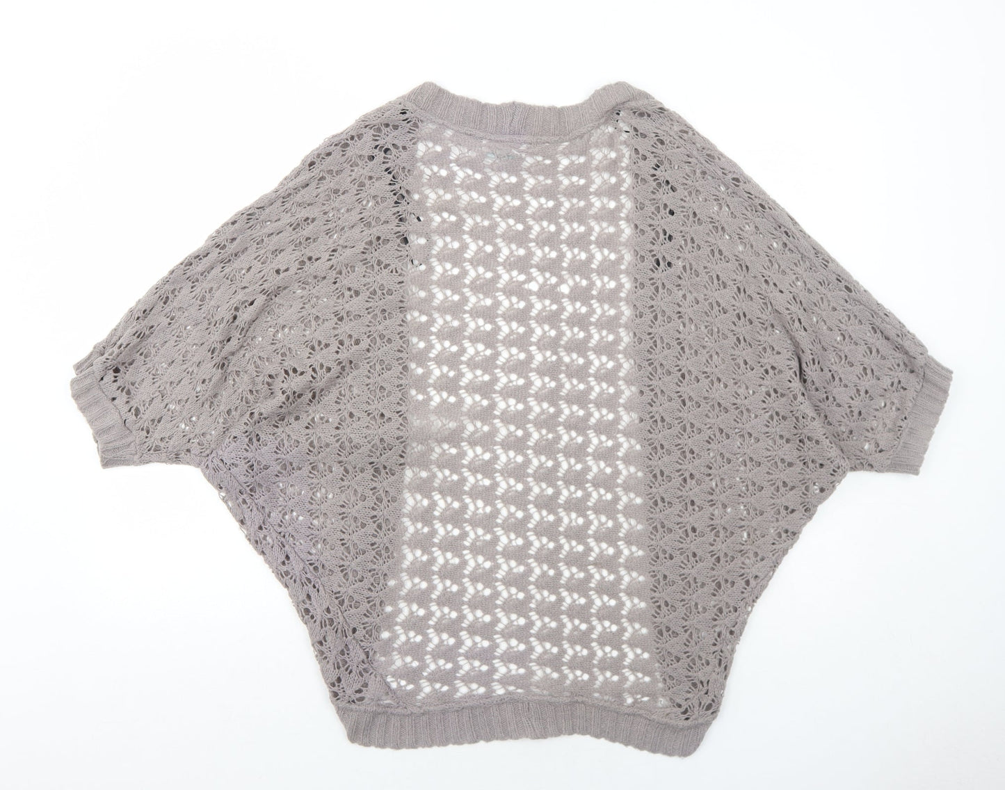 Wallis Womens Grey V-Neck Acrylic Cardigan Jumper Size S
