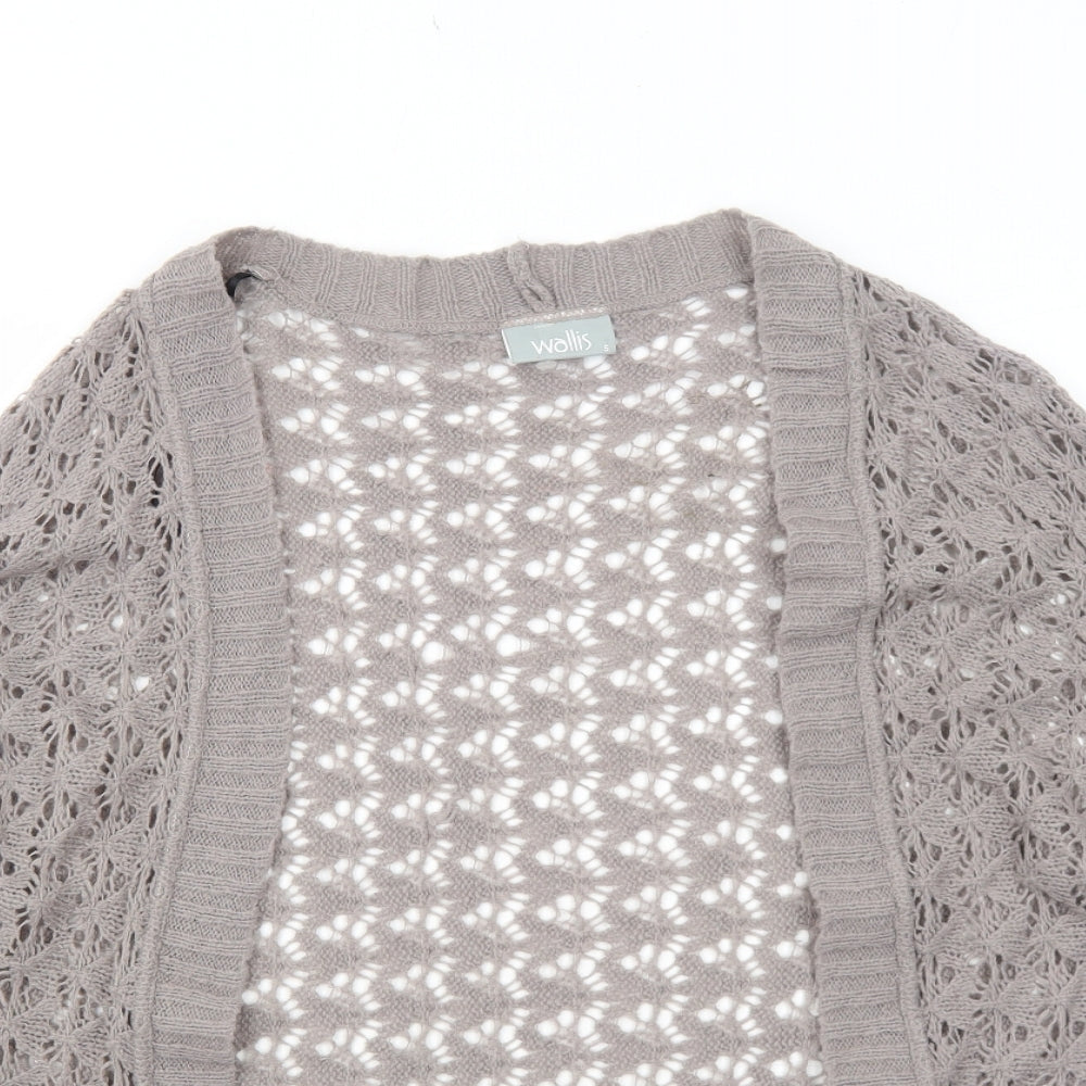 Wallis Womens Grey V-Neck Acrylic Cardigan Jumper Size S