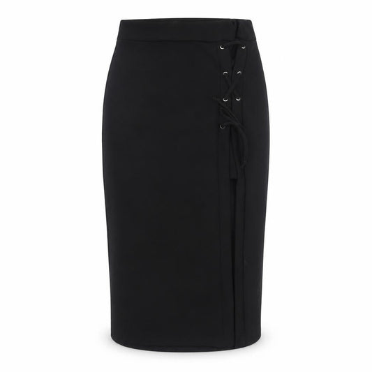 IX London Womens Black Polyester Straight & Pencil Skirt Size 10 - Lace Up Detail