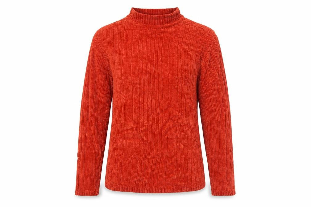 Bonmarché Womens Orange High Neck Acrylic Pullover Jumper Size L