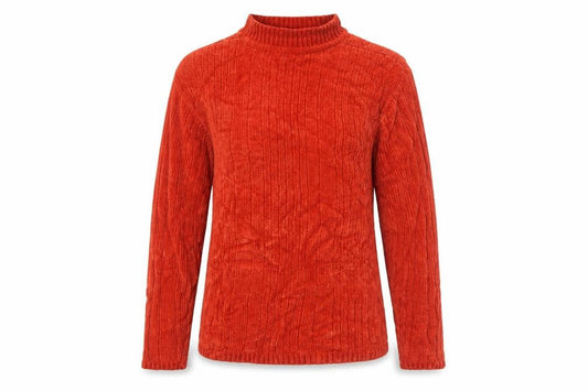 Bonmarché Womens Orange High Neck Acrylic Pullover Jumper Size L