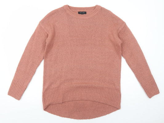 New Look Womens Pink Round Neck Acrylic Pullover Jumper Size 8