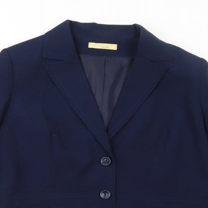 Agenda Womens Blue Polyester Jacket Suit Jacket Size 18