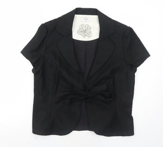 Arruba Womens Black Jacket Blazer Size 14 Tie