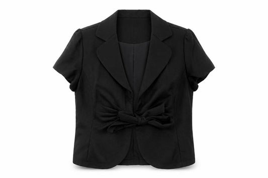Arruba Womens Black Jacket Blazer Size 14 Tie