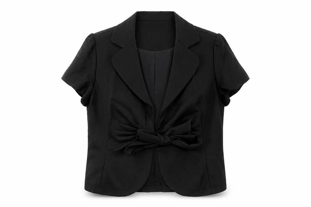 Arruba Womens Black Jacket Blazer Size 14 Tie