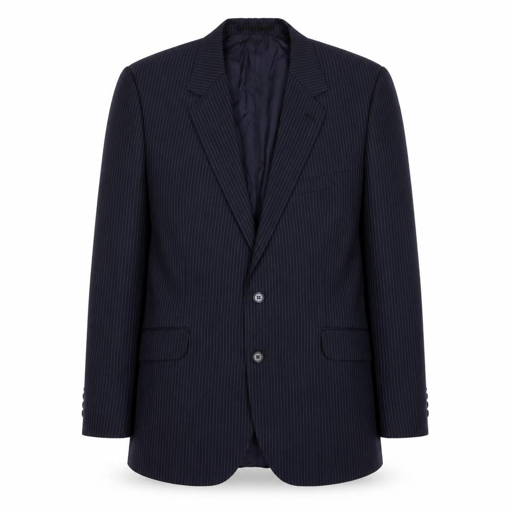 Varteks Mens Blue Striped Polyester Jacket Suit Jacket Size 44 Regular