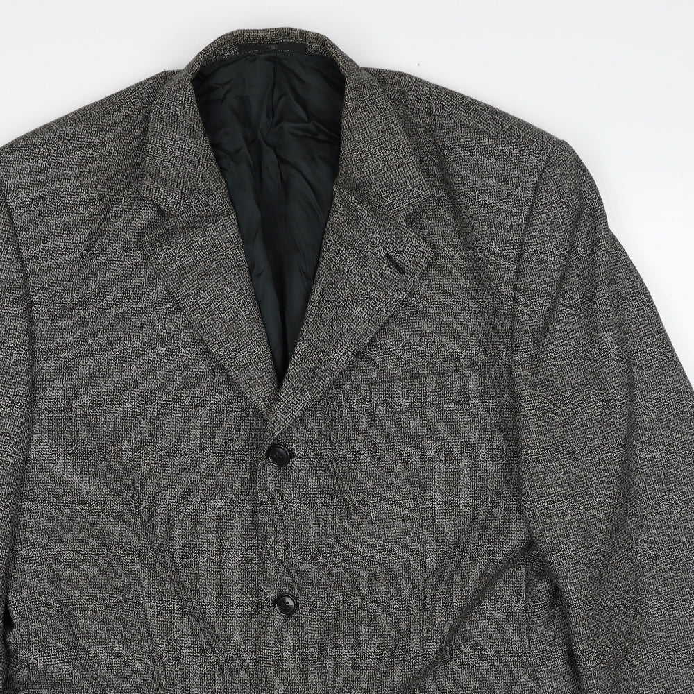 Ciro Citterio Mens Grey Geometric Polyester Jacket Suit Jacket Size 44 Regular