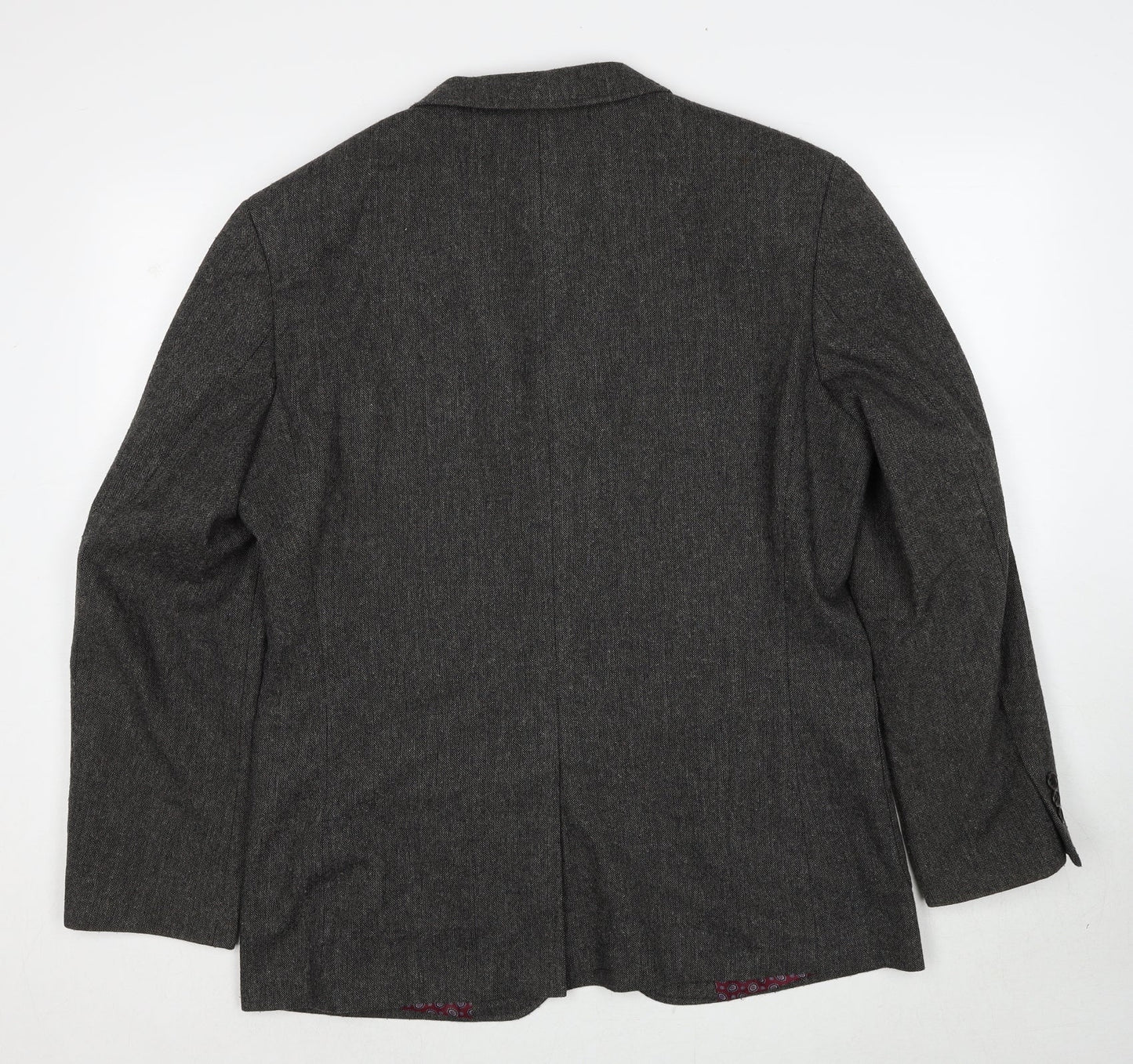 Boston Crew Mens Grey Polyester Jacket Suit Jacket Size L Regular