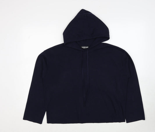 Fashion Union Womens Blue Polyester Pullover Hoodie Size 8 Pullover