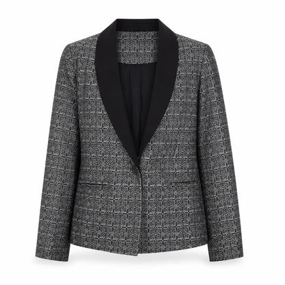 SOFT GREY Womens Silver Geometric Jacket Blazer Size 10 Button