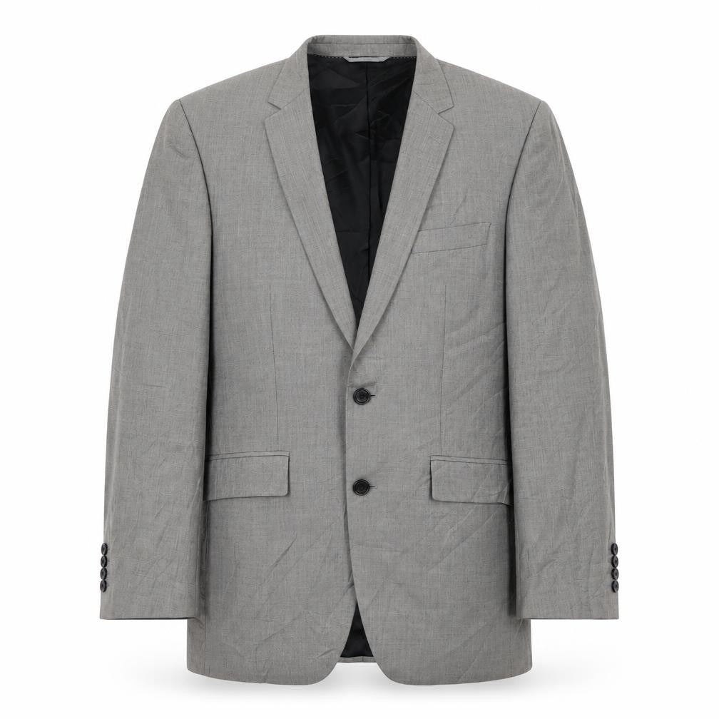 Burton Mens Grey Geometric Polyester Jacket Suit Jacket Size 40 Regular