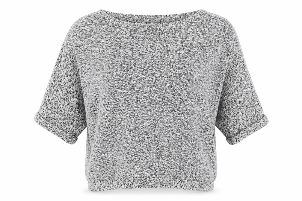 H&M Womens Grey Round Neck Geometric Acrylic Pullover Jumper Size M