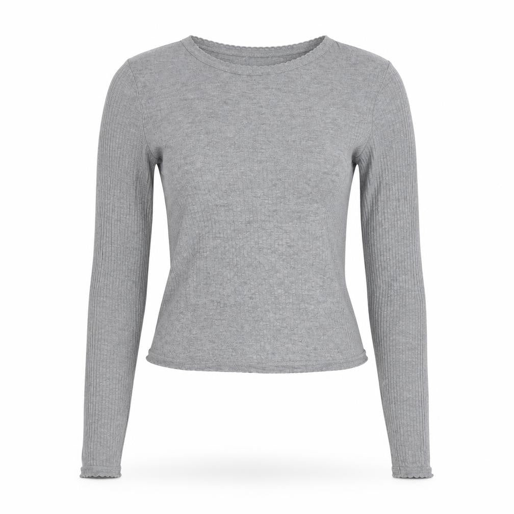 Topshop Womens Grey Round Neck Cotton Pullover Jumper Size 8