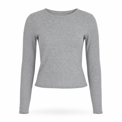 Topshop Womens Grey Round Neck Cotton Pullover Jumper Size 8