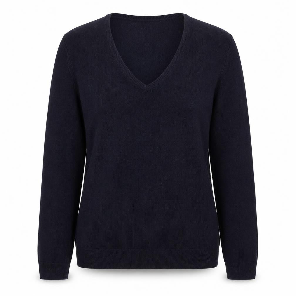 Marks & Spencer Womens Blue V-Neck Acrylic Pullover Jumper Size 14