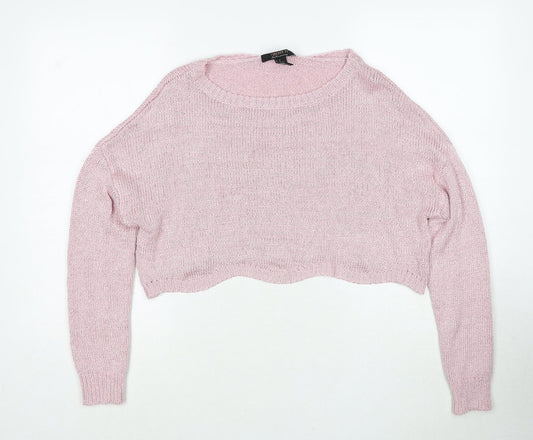 FOREVER 21 Womens Pink Round Neck Polyester Pullover Jumper Size M