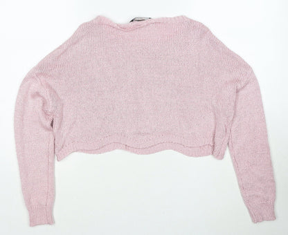 Forever 21 Womens Pink Round Neck Polyester Pullover Jumper Size M