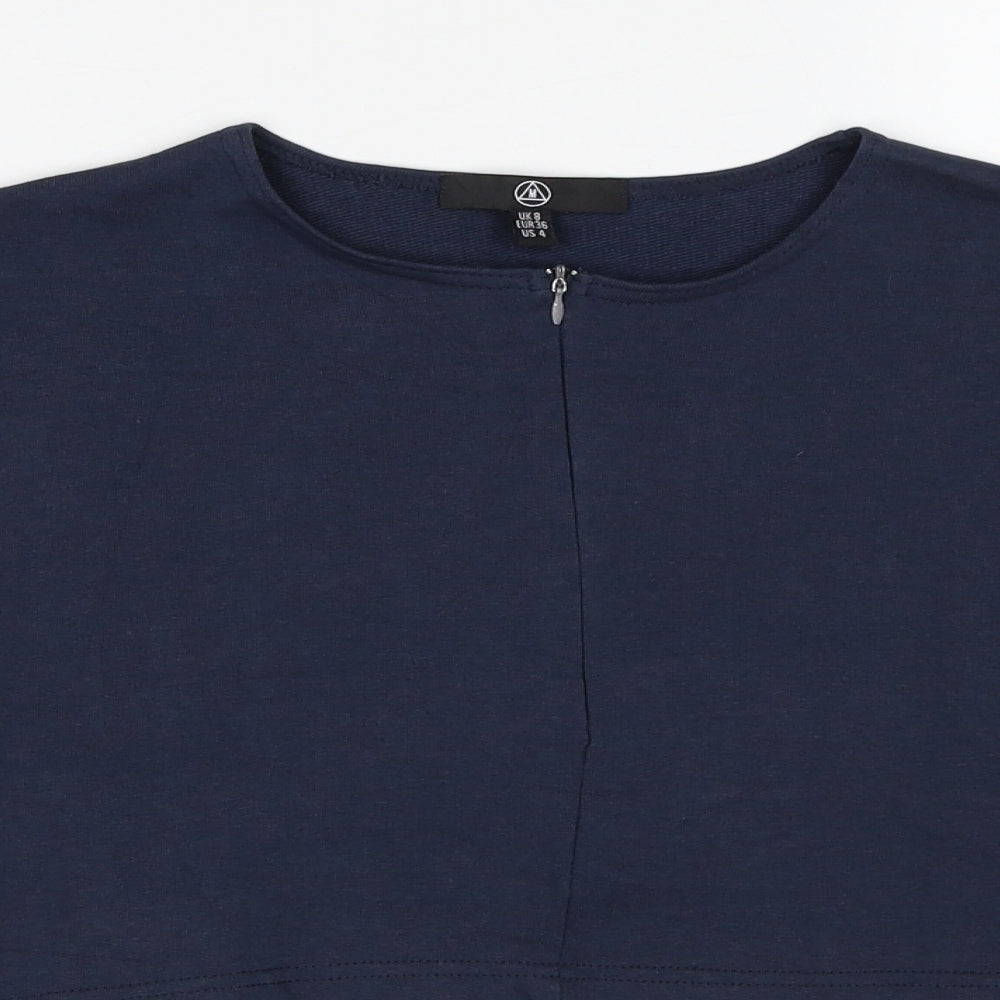 Missguided Womens Blue Round Neck Polyester Pullover Jumper Size 8