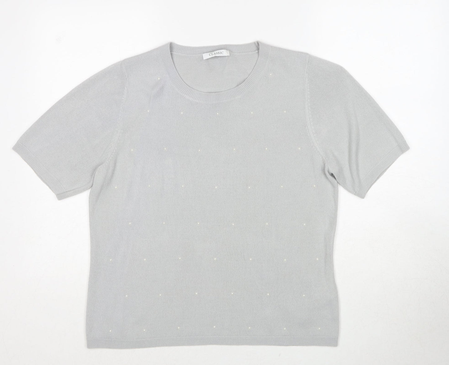 Marks and Spencer Womens Grey Roll Neck Acrylic Pullover Jumper Size 14
