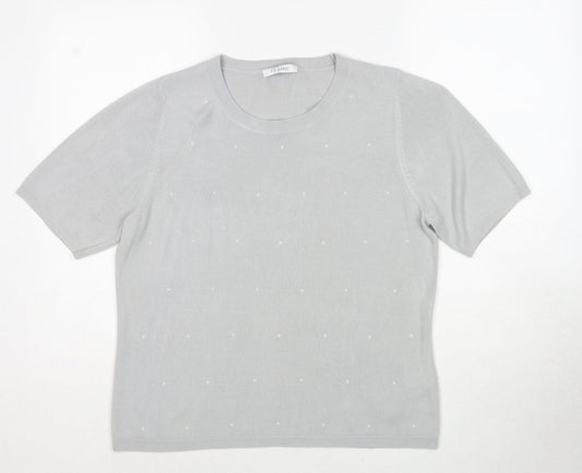 Marks and Spencer Womens Grey Roll Neck Acrylic Pullover Jumper Size 14