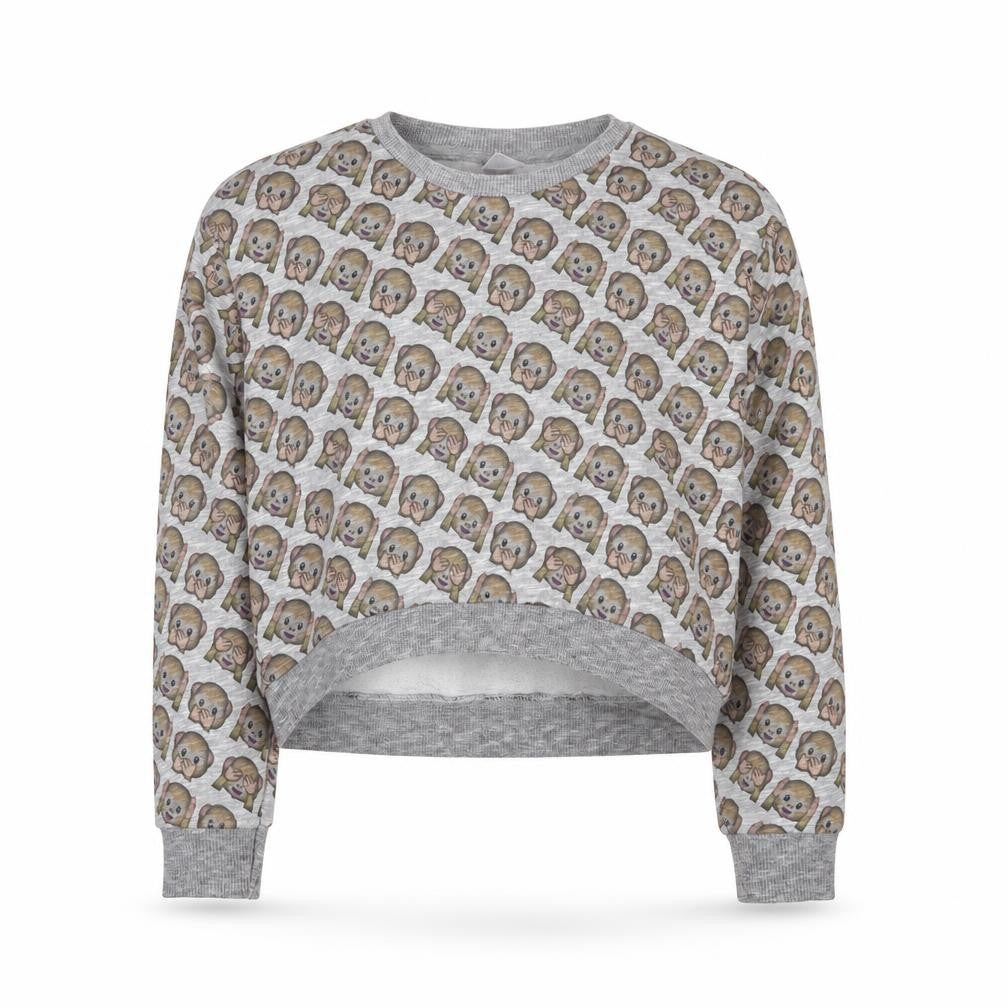 M&Co Girls Grey Geometric Cotton Pullover Sweatshirt Size 12-13 Years Pullover - Monkey Print