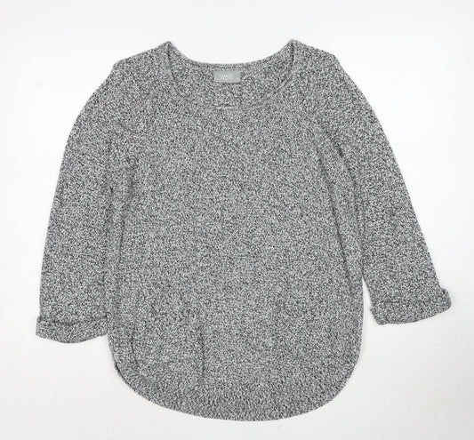 Wallis Womens Grey Round Neck Cotton Pullover Jumper Size S