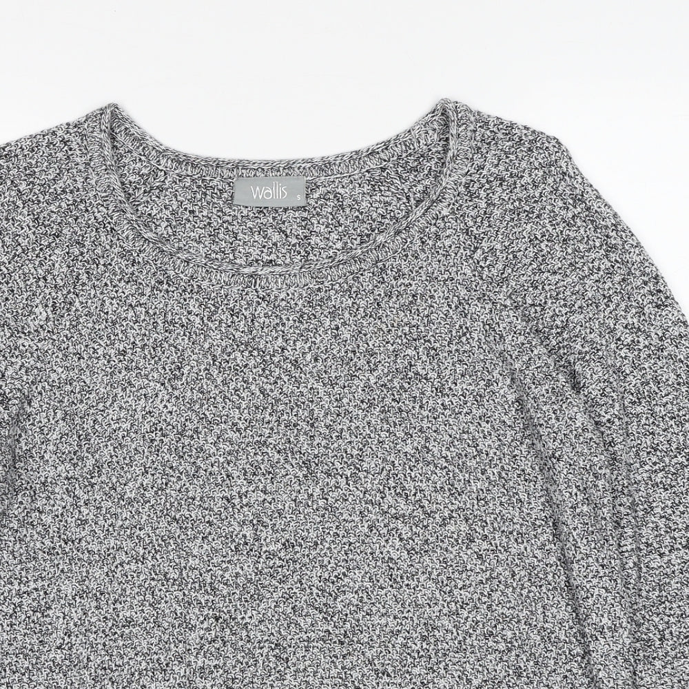 Wallis Womens Grey Round Neck Cotton Pullover Jumper Size S