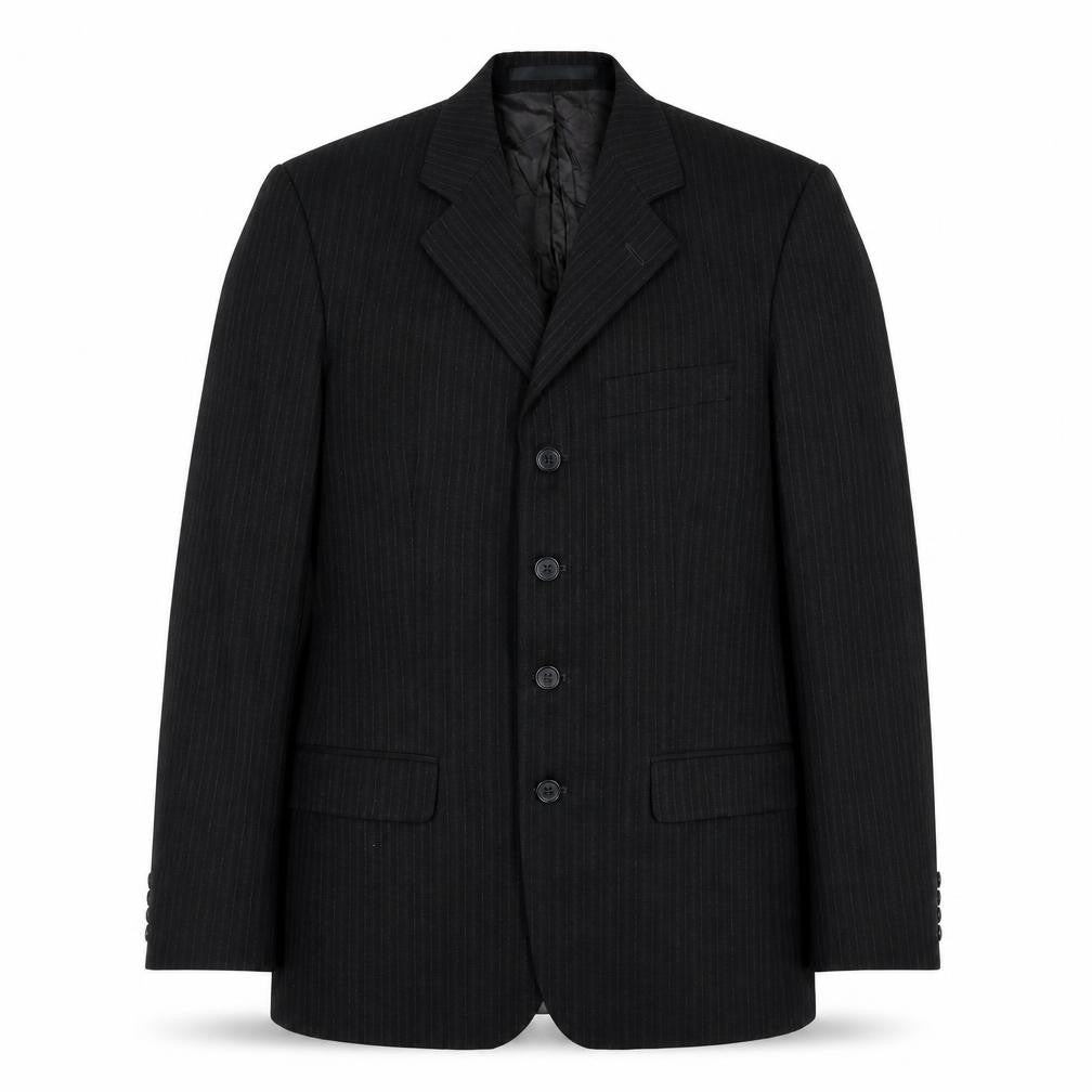 Principles Mens Black Striped Wool Jacket Suit Jacket Size 38 Regular