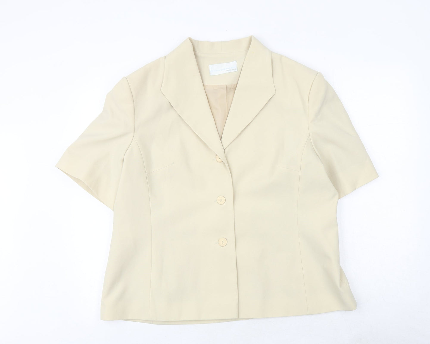 AMARANTO Womens Grey Jacket Size 20 Button