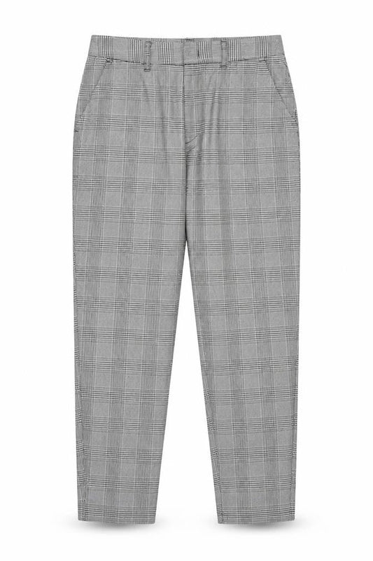 Bluesteel Mens Grey Plaid Polyester Carrot Trousers Size M Regular Zip